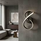 Arandela Infinita Preto 36cm Ip20 Led 42w 3 Em 1 Bivolt