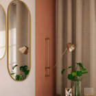 Arandela de Parede Interna Articulada com Fio IP20 Spot Line Dourada Bivolt