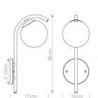 Arandela Jabuticaba Globo Bola Vidro Preto