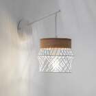 Arandela De Parede Kanel E27X1 Metal com Madeira Branco Fosco Inspire