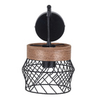 Arandela De Parede Kanel E27X1 Metal com Madeira Preto Inspire