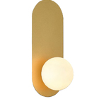 Arandela Lacrosse Dourado Com Globo 30cm 1g9 Bella