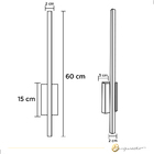 Arandela Lino 60cm Led Integrado 8w 2700k Preto