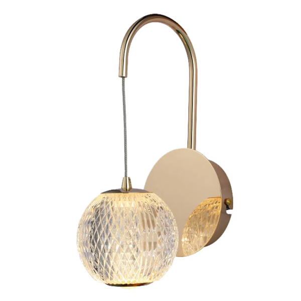 Arandela Luce Dourado E Transparente (c)18cm (l)12cm (a)27cm