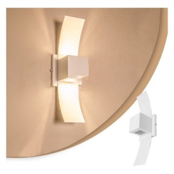 Arandela Luminária Box C/ Abas 2 Fachos Muro C/ Lâmpada Branc