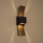 Arandela Luminária Box C/ Abas 2 Fachos Muro C/ Lâmpada Marro