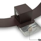 Arandela Luminária Box C/ Abas 2 Fachos Muro C/ Lâmpada Marro