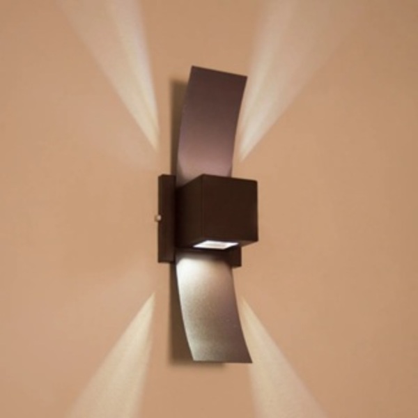 Arandela Luminária Box C/ Abas 2 Fachos P/ Ambiente Externo/i