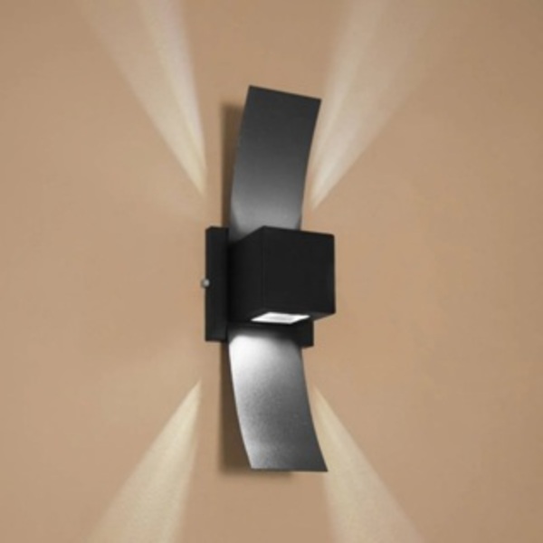 Arandela Luminária Box C/ Abas 2 Fachos P/ Ambiente Externo/i