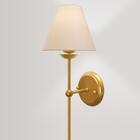 Arandela Luminária Cúpula Tecido Algodão Cama Sala Dourado P