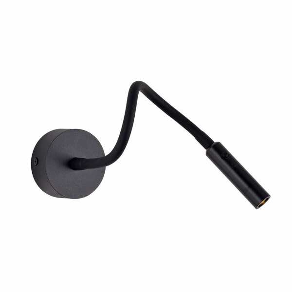 Arandela Luminária De Cabeceira Leitura Flexivel Preta Led 3w