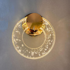 Arandela Luminária De Cristal Legitimo k9 Arco Com Bolhas Red