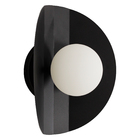 Arandela Luminária De Parede Cacau Globo Vidro Lavabo Preto