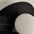 Arandela Luminária De Parede Cacau Globo Vidro Lavabo Preto