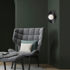 Arandela Luminária De Parede Cacau Globo Vidro Lavabo Preto