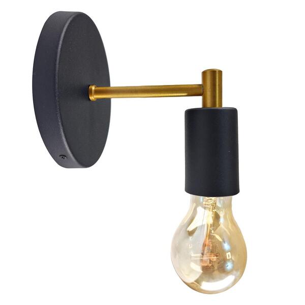 Arandela Luminária De Parede Cama Vintage Sala Preto E Ouro