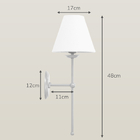 Arandela Luminária De Parede Cúpula Tecido Algodão Sala Rose