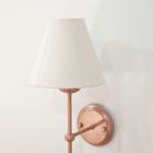 Arandela Luminária De Parede Cúpula Tecido Algodão Sala Rose