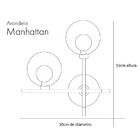 Arandela Luminária De Parede Manhattan Preto Com Dourado Sput