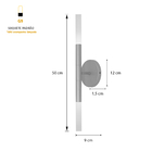 Arandela Luminária De Parede Tubo 2 Difusores Quarto Bronze