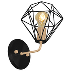 Arandela Luminária Diamante Aramado Preto Com Cobre