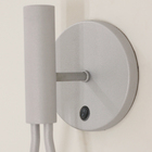 Arandela Luminária Gota Tubo Globo Vidro Interruptor Prata