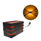 Arandela Luminária Horizontal - Preta Com Lente Laranja