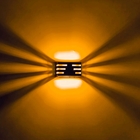 Arandela Luminária Horizontal - Preta Com Lente Laranja