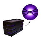 Arandela Luminária Horizontal - Preta Com Lente Roxa