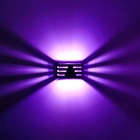 Arandela Luminária Horizontal - Preta Com Lente Roxa