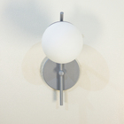 Arandela Luminária Inclinada Jabuticaba Globo Vidro Prata