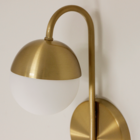 Arandela Luminária Parede Globo Vidro Quarto Sala Dourado