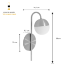 Arandela Luminária Parede Globo Vidro Quarto Sala Dourado