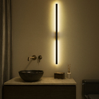 Arandela Luminária Parede Linear Slim Led 127v 60cm Preto