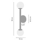 Arandela Luminária Reta Globo Vidro Jabuticaba Bronze 50cm