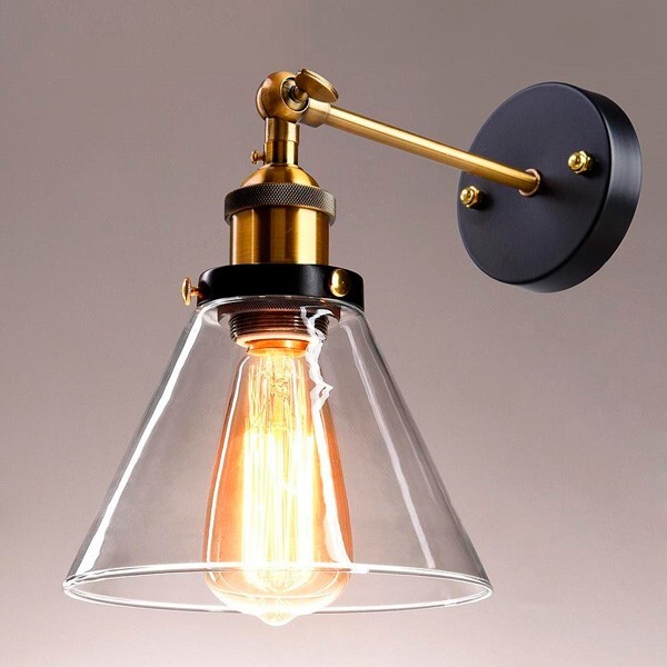 Arandela Luminária Retro Industrial Vidro Loft Luminária Vintage