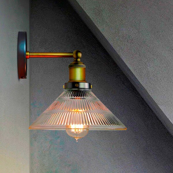 Arandela Luminária Retro Industrial Vidro Loft Luminária Vintage