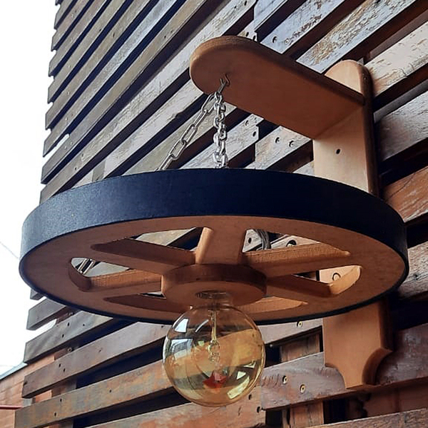 Arandela Luminária Roda De Carroça 110/220 V