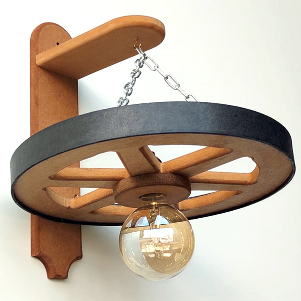 Arandela Luminária Roda De Carroça 110/220v Kit 3 Peças