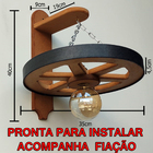 Arandela Luminária Roda De Carroça 110/220v Kit 4 Peças