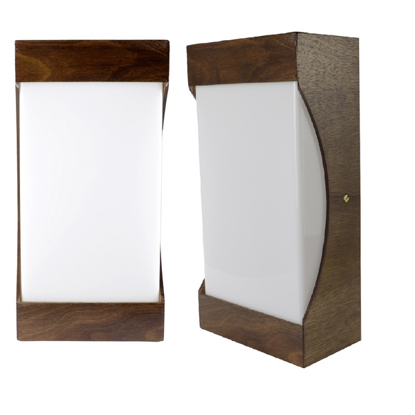 Arandela Madeira/acrílico Curva Imbuia 30cm Led 9w 3000k Made