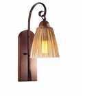 Arandela Madeira Imbuia Vidro Cone Ambar Florença 2233