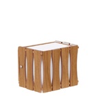 Arandela Madeira Ripada Quadrada 16,5 Cm E27 - 2 Luzes Freijó