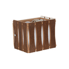 Arandela Madeira Ripada Quadrada 16,5 Cm E27 - 2 Luzes Málaga