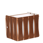 Arandela Madeira Ripada Quadrada 16,5 Cm E27 - 2 Luzes Natural