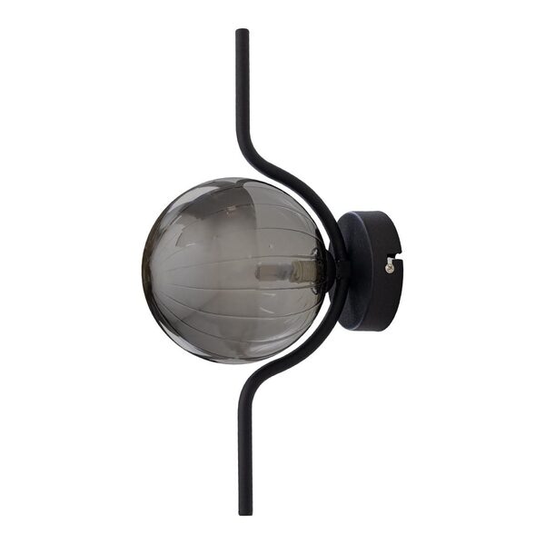 Arandela Malu Preto Fosco Zr129 15xh44cm P/g9 Globo Vidro Sta