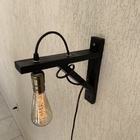 Arandela Mão Francesa Preta Bronze Madeira Pinus Decorativa