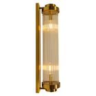 Arandela Maria Metal Cor Ouro Vidro Canelado Grande 60cm 2x E