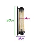 Arandela Maria Vidro Canelado Grande Preta + 2 Led E14 220v S