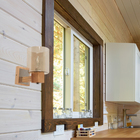 Arandela Marrom Madeira e Vidro Luce Inspire